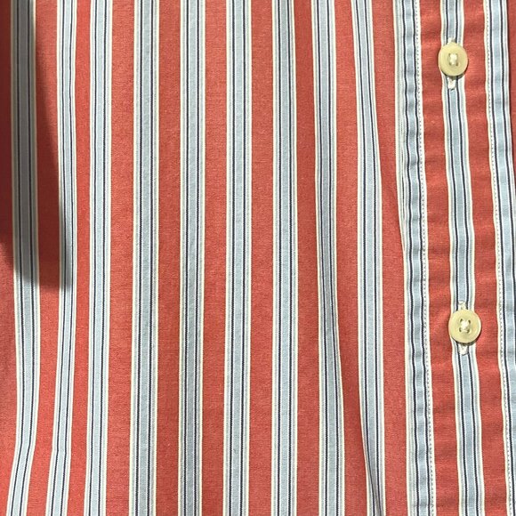 Ralph Lauren XL Blake Mens Red & White Striped Short Sleeve Button-Down Shirt - Picture 2 of 8